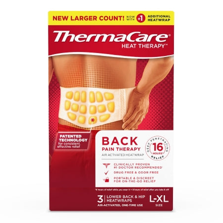 ThermaCare Lower Back/Hip Heat Therapy Heatwrap,  3 ct.