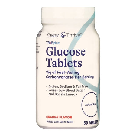 Foster & Thrive TRUEplus Glucose Tablets Orange, 50 ct.