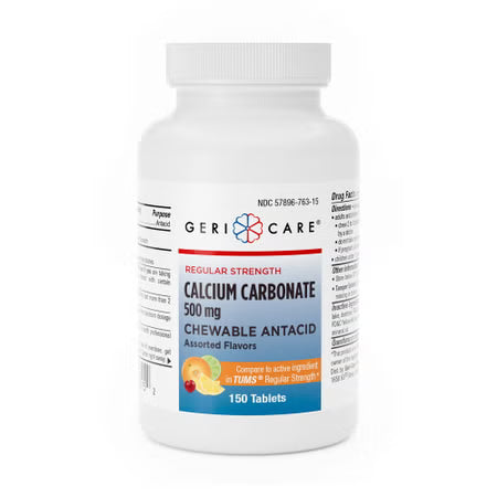 Antacid Geri-Care® 500 mg Strength Chewable Tablet 150 Per Bottle (BT)