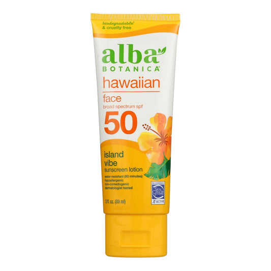 Alba Botanica Sunscreen Lotion Facial SPF 50 3 oz.
