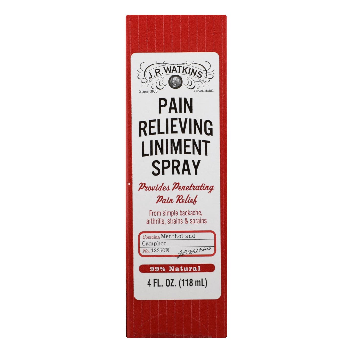 J.r. Watkins Natural Pain Relieving Liniment Spray, 4 oz