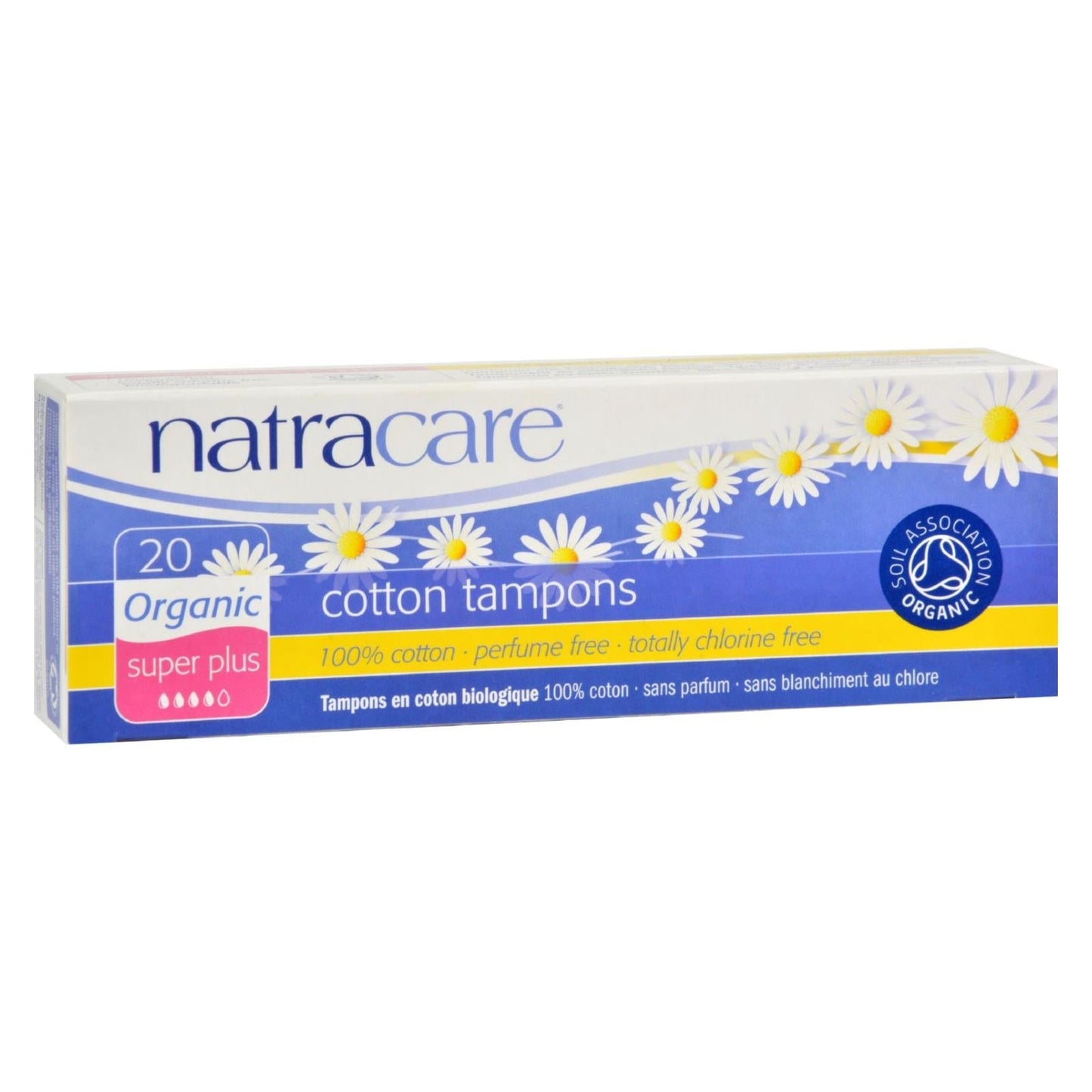 Natracare 100% Organic Cotton Tampons, Super Plus, 20 Pack