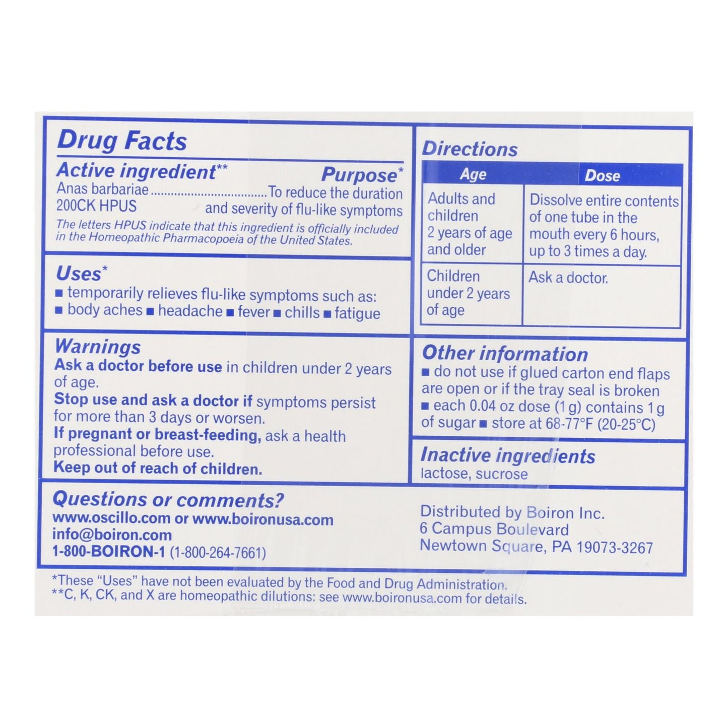 Boiron Oscillococcinum Flu Symptom Relief Pellets, 12 ct.