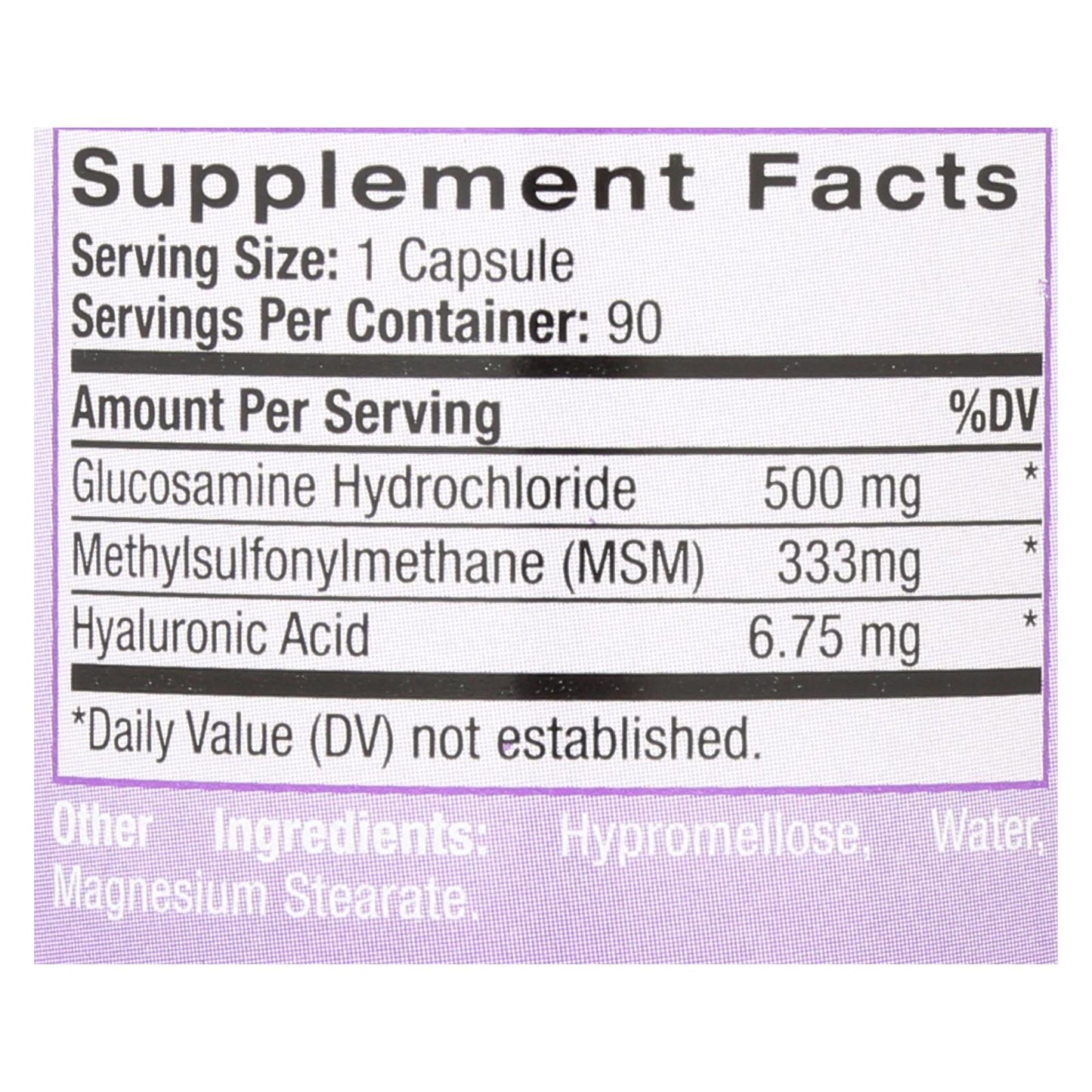 Natrol Vegetarian Hyaluronic Acid, MSM, Glucosamine Joint Supplement, 90 ct