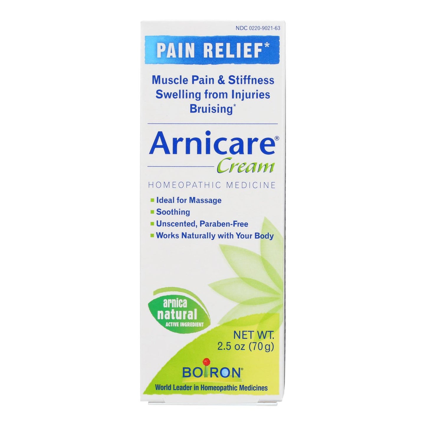 Boiron Arnica Natural Pain Relief Cream, 2.5 Oz