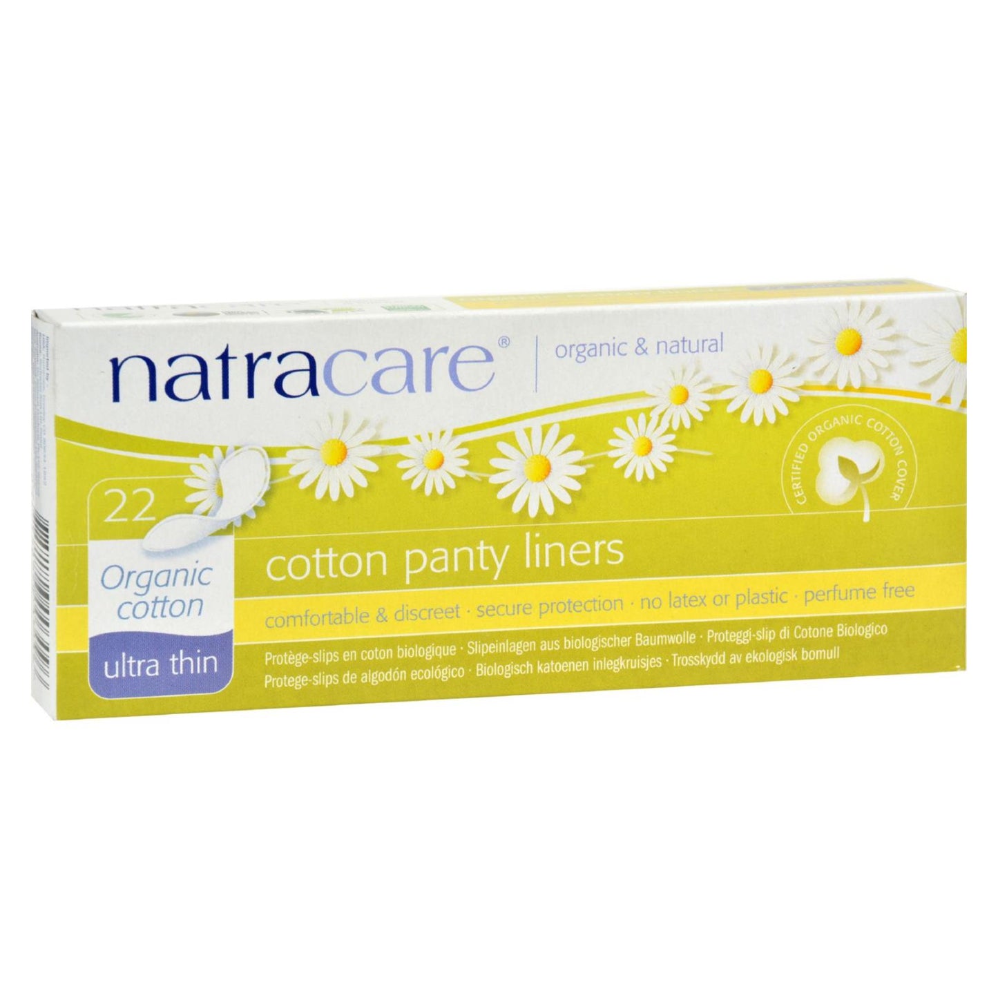 Natracare Ultra Thin Organic Cotton Panty Liners, 22 count