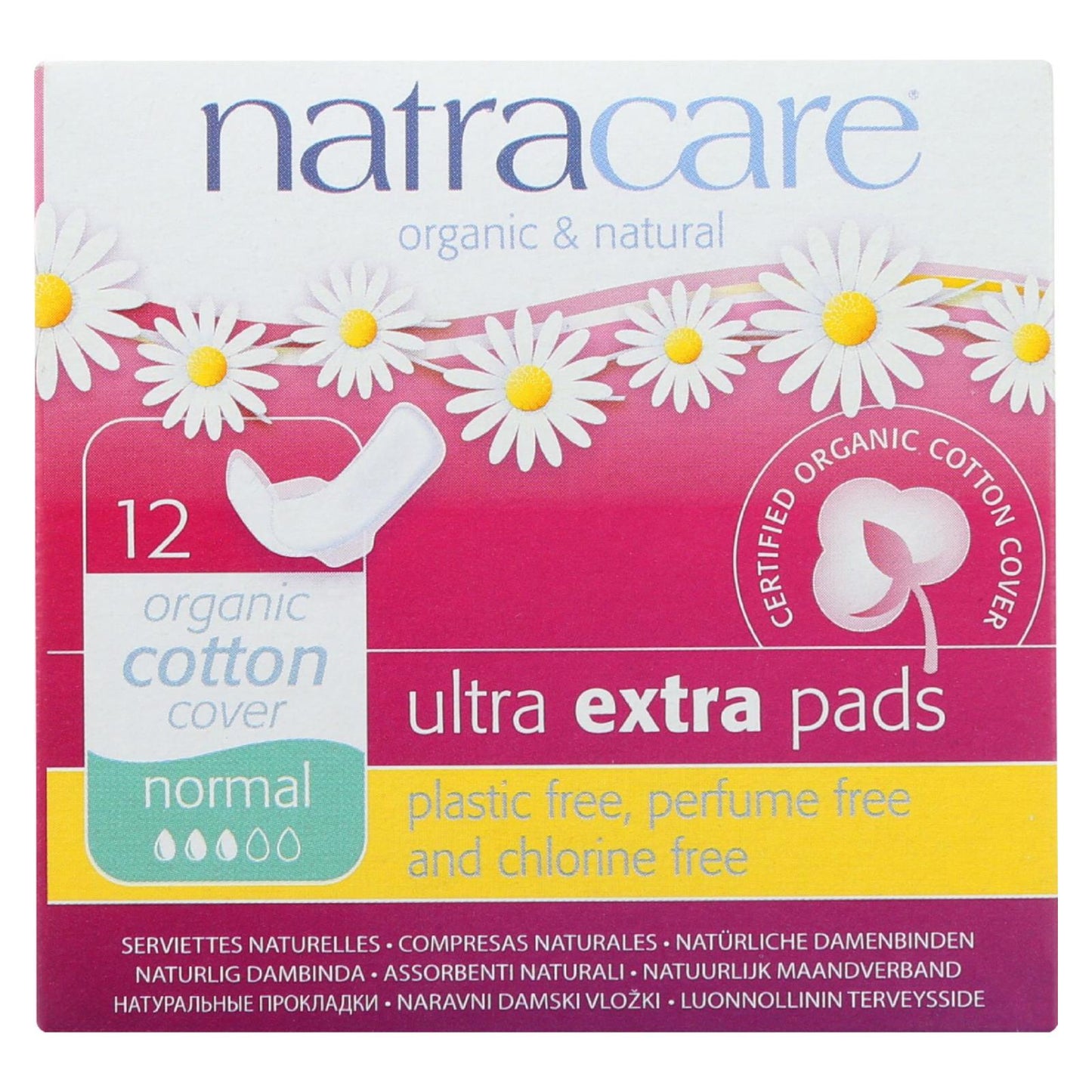 Natracare Normal Ultra Extra Pads with Wings, 12 Count