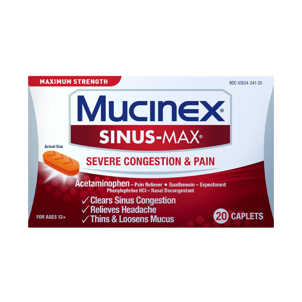Mucinex Sinus-Max Severe Congestion & Pain Caplets, 20 ct.