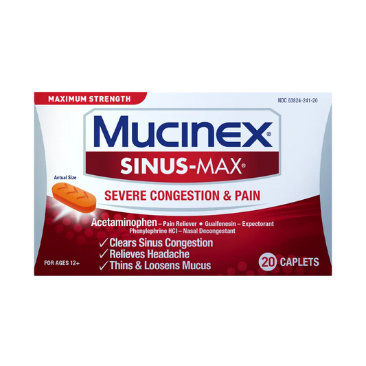 Mucinex Sinus-Max Severe Congestion & Pain Caplets, 20 ct.