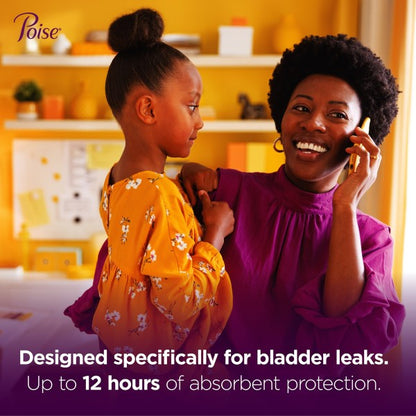 Poise Moderate Absorbency Bladder Control Pads for Women, Long