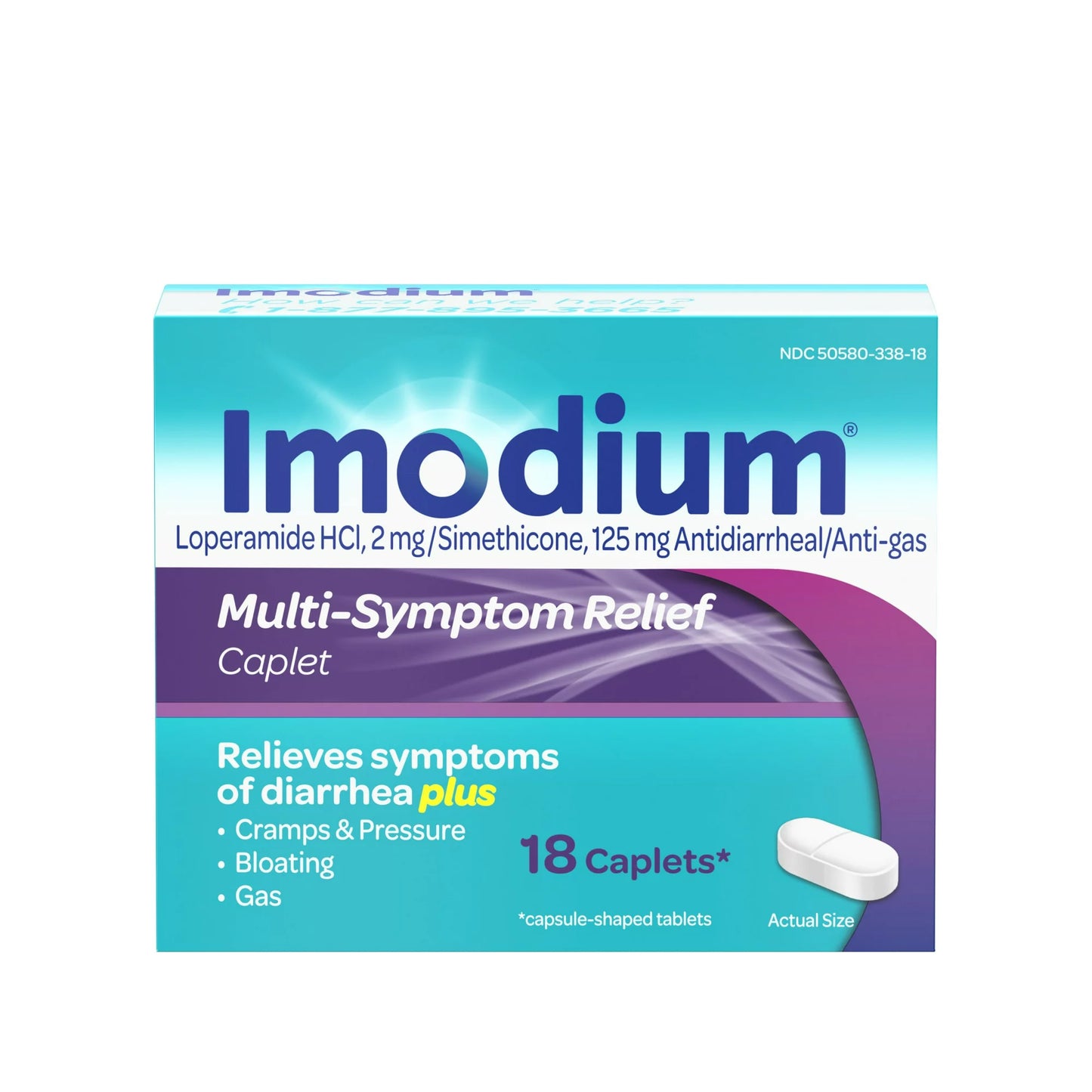 Imodium Multi-Symptom Digestive Relief Caplets, 18 ct.