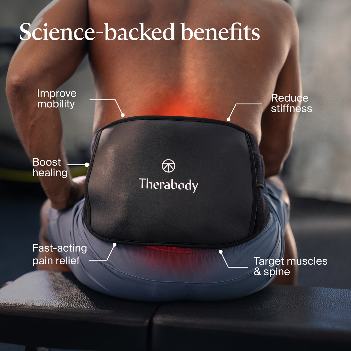 FSA-Approved Therabody ThermBack LED 4-in-1 Back Wrap for Pain Relief ...