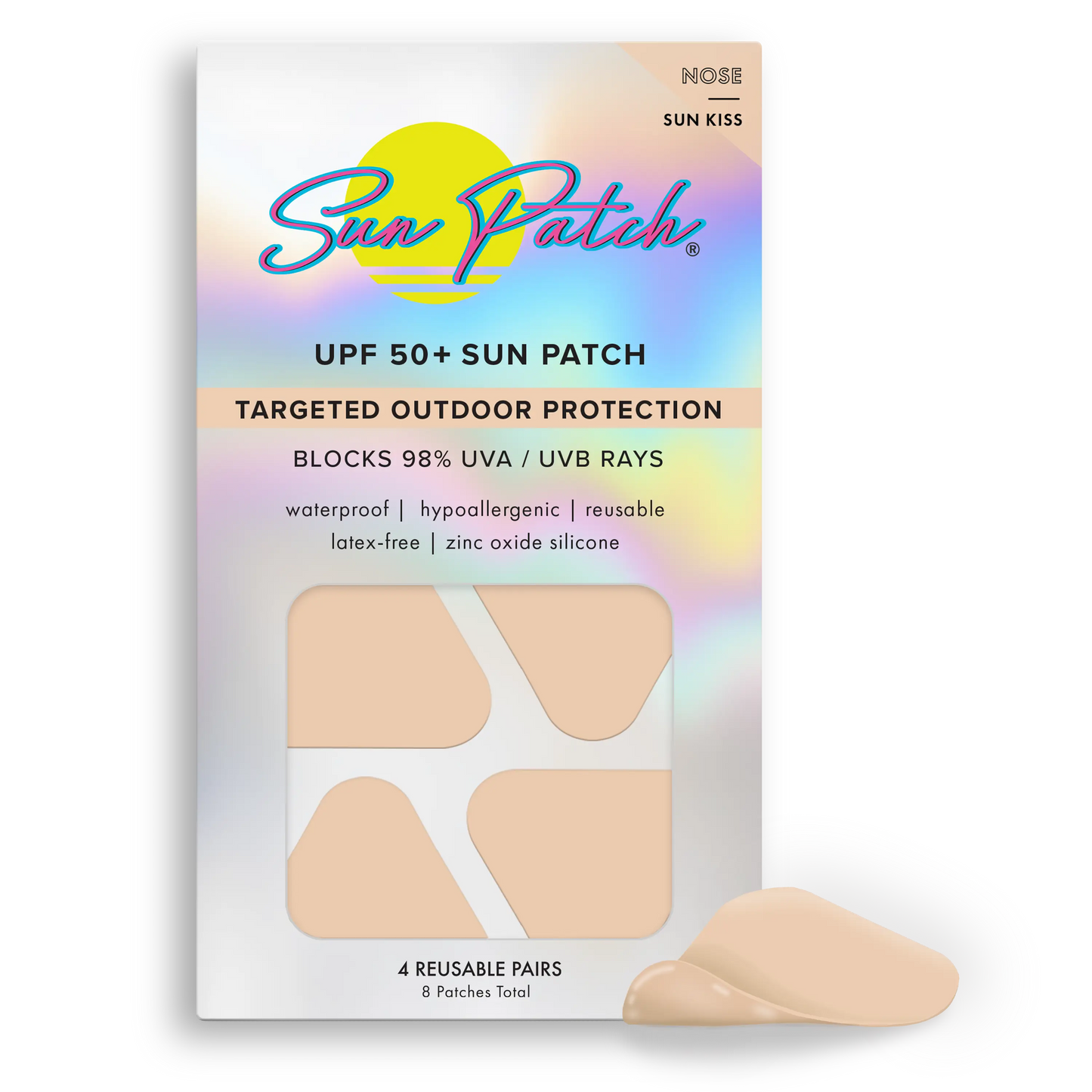 Sun Patch Nose UV UPF 50+ Protection, Nude, 4 Pairs