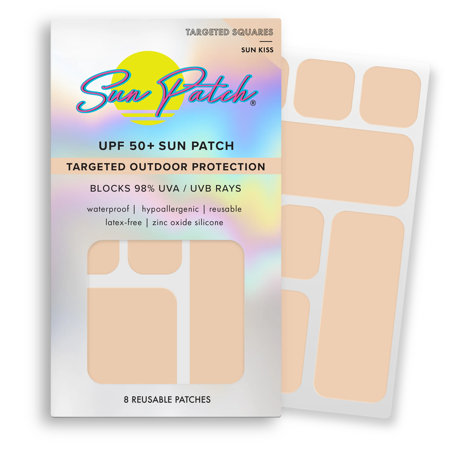 Sun Patch Targeted Squares UV UPF 50+ Protection, Nude, 8 ct.