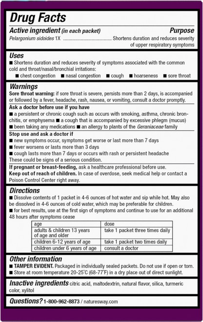 Nature's Way Umcka ColdCare Soothing Hot Drink Lemon, 10 ct.