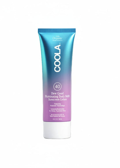 Coola sunscreen lotion tube on a white background