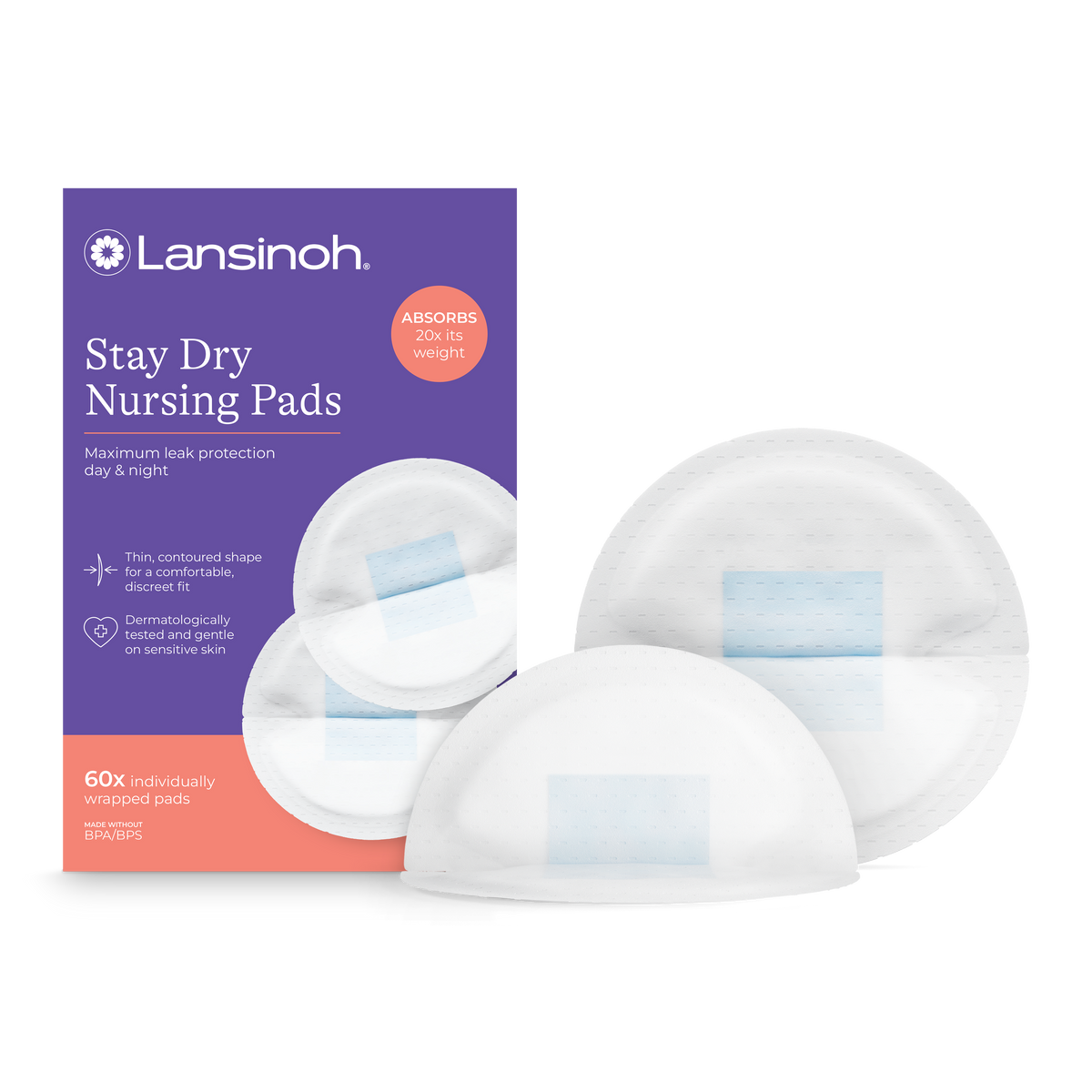 Lansinoh Stay Dry Nursing Pads, 60 ct.