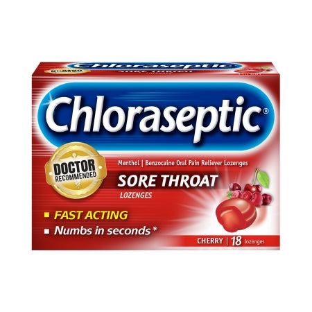 Chloraseptic Sore Throat Relief Lozenges, Cherry, 18 ct.