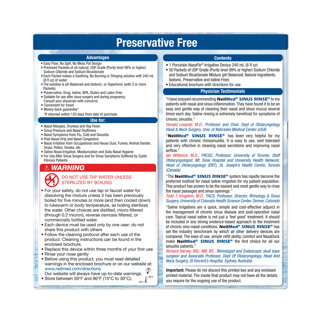 Neilmed® Nasaflo® Neti Pot Saline Nasal Rinse Kit