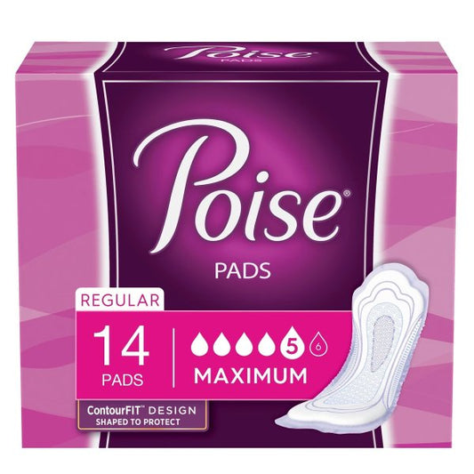 Poise Bladder Control Pads for Women, Heavy Absorbency, Regular Length