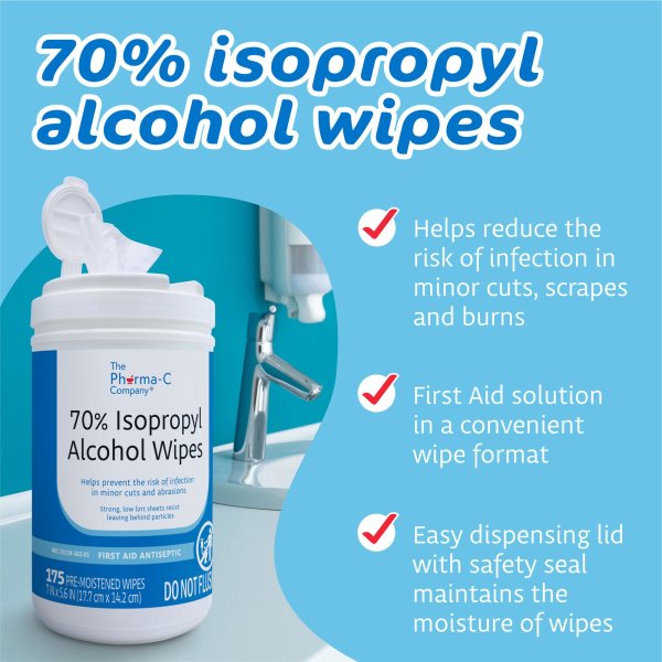 The Pharma-C Company® Isopropyl Alcohol Antiseptic Wipe, 175 ct.