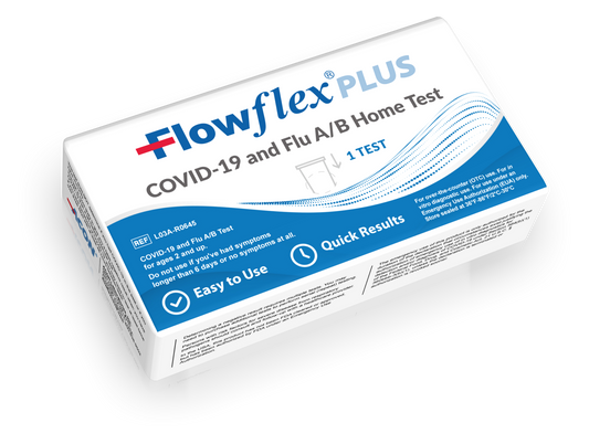 Flowflex® Plus COVID-19 and Flu A / B Home Test, 12 pack