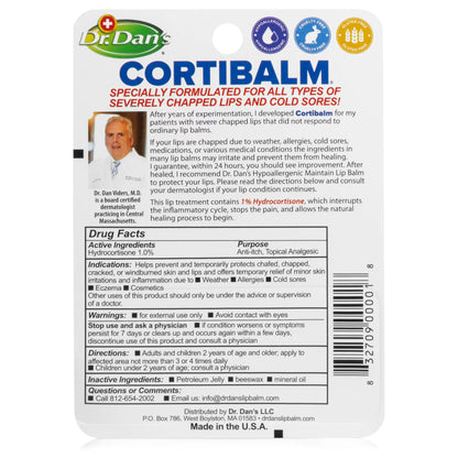 Dr. Dan's CortiBalm™ Medicated Lip Balm, 0.15 oz.