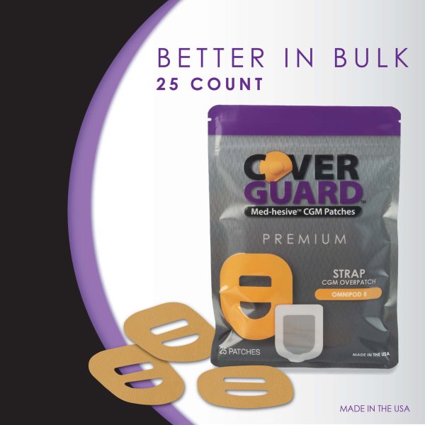 CoverGuard CGM Overpatch, Omnipod 5, Cross Strap, 25 ct.