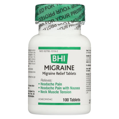 Bhi Homeopathic Migraine Relief - 100 Tablets