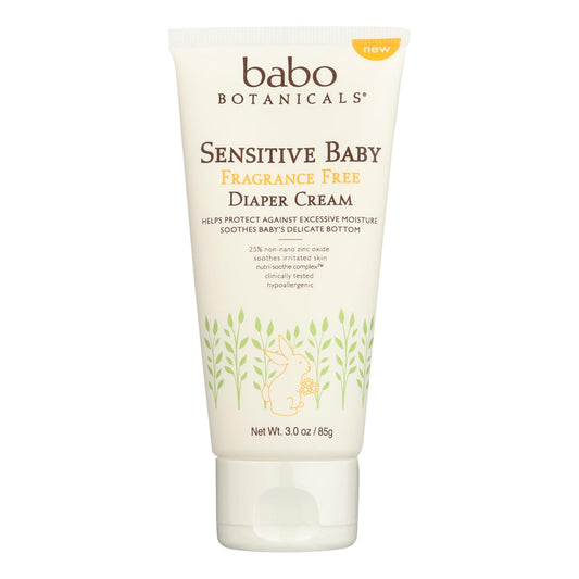 Babo Botanicals Baby Diaper Cream Sensative Skin, Fat Free, 3 Oz.