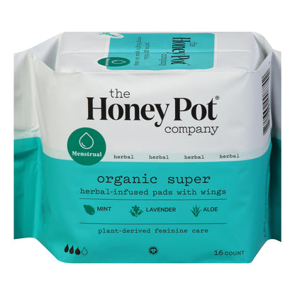 The Honey Pot Menstrual Pads Super Herbal, 16 ct