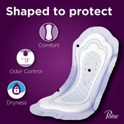 Poise Moderate Absorbency Bladder Control Pads for Women, Long