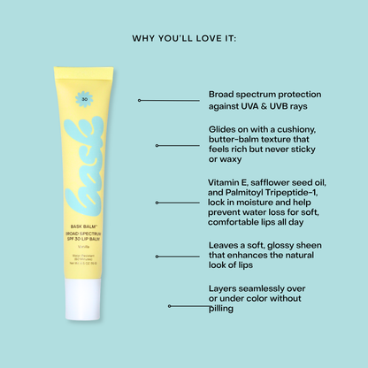 Bask Balm SPF 30 Vanilla Lip Balm, 2 Pack