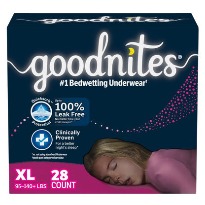 GoodNites® Absorbent Nighttime Underwear For Girls