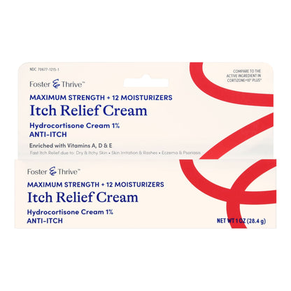 Foster & Thrive 1% Hydrocortisone + 12 Moisturizers Itch Relief Cream