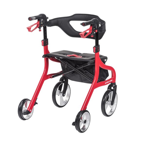 4 Wheel Rollator drive™ Nitro Sprint Red Folding Aluminum Frame