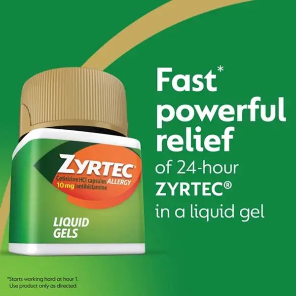 Zyrtec 24HR 10 mg Strength Liquid Gels, 40 ct.