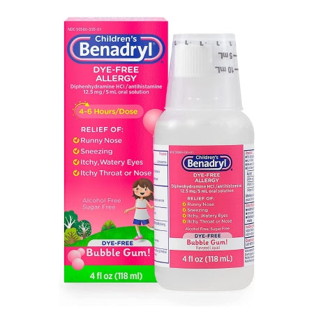 Children's Benadryl Bubble Gum Flavor Children's Allergy Relief, 4 oz.