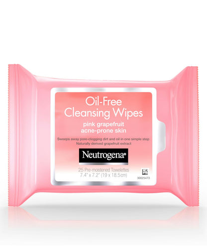 Neutrogena Oil-Free Cleansing Wipes, Pink Grapefruit, 25 ct.