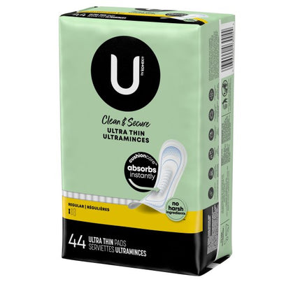 U by Kotex Clean & Secure Ultra Thin Pads, Regular Absorbency