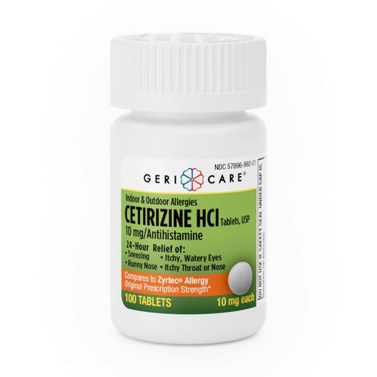 Geri-Care Cetirizine HCL Allergy Relief Tablets, 10MG, 72 ct.