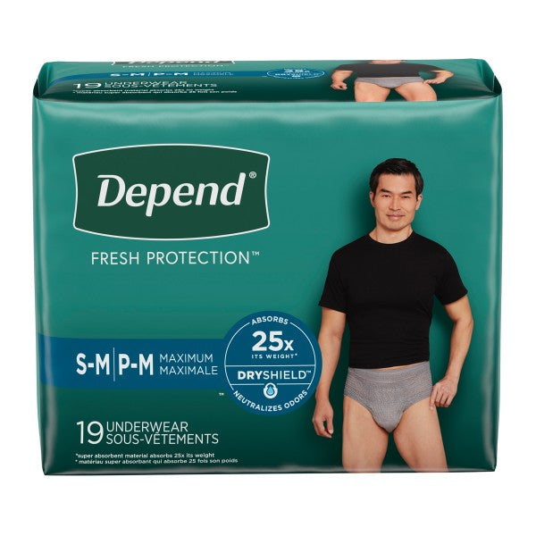 Depend Fresh Protection Maximum Absorbency Disposable Underwear for Men, Pull-On