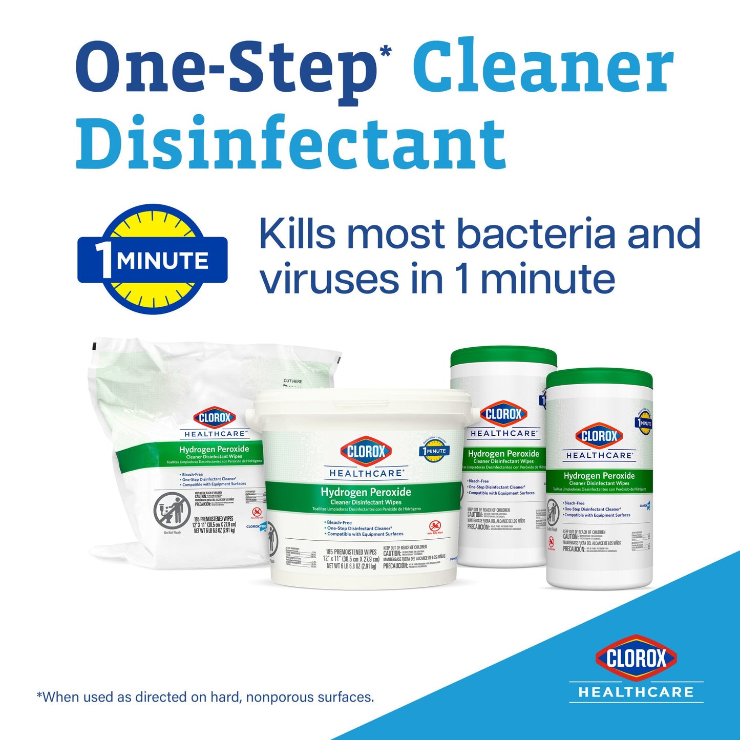 Clorox Healthcare Hydrogen Peroxide Cleaner Disinfectant Wipes