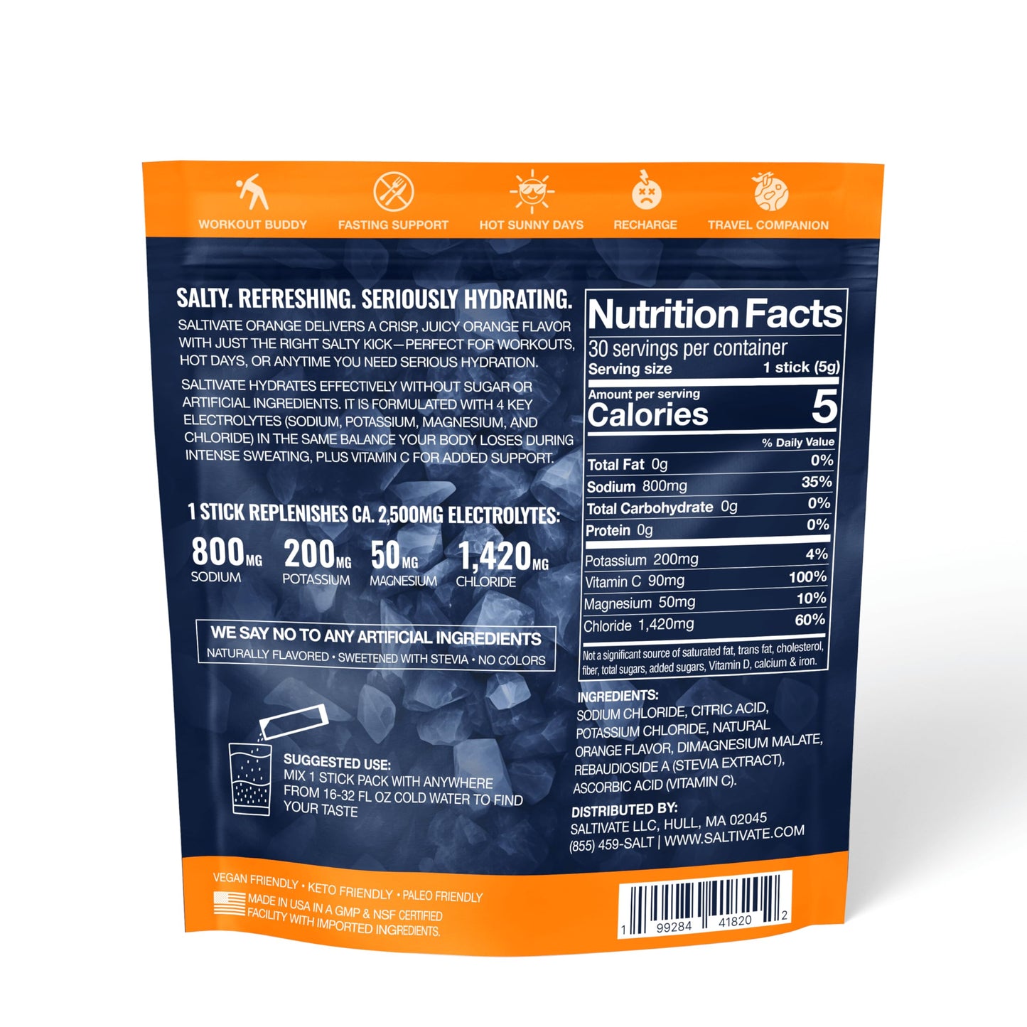 Orange Electrolytes On-The-Go Packets 30x