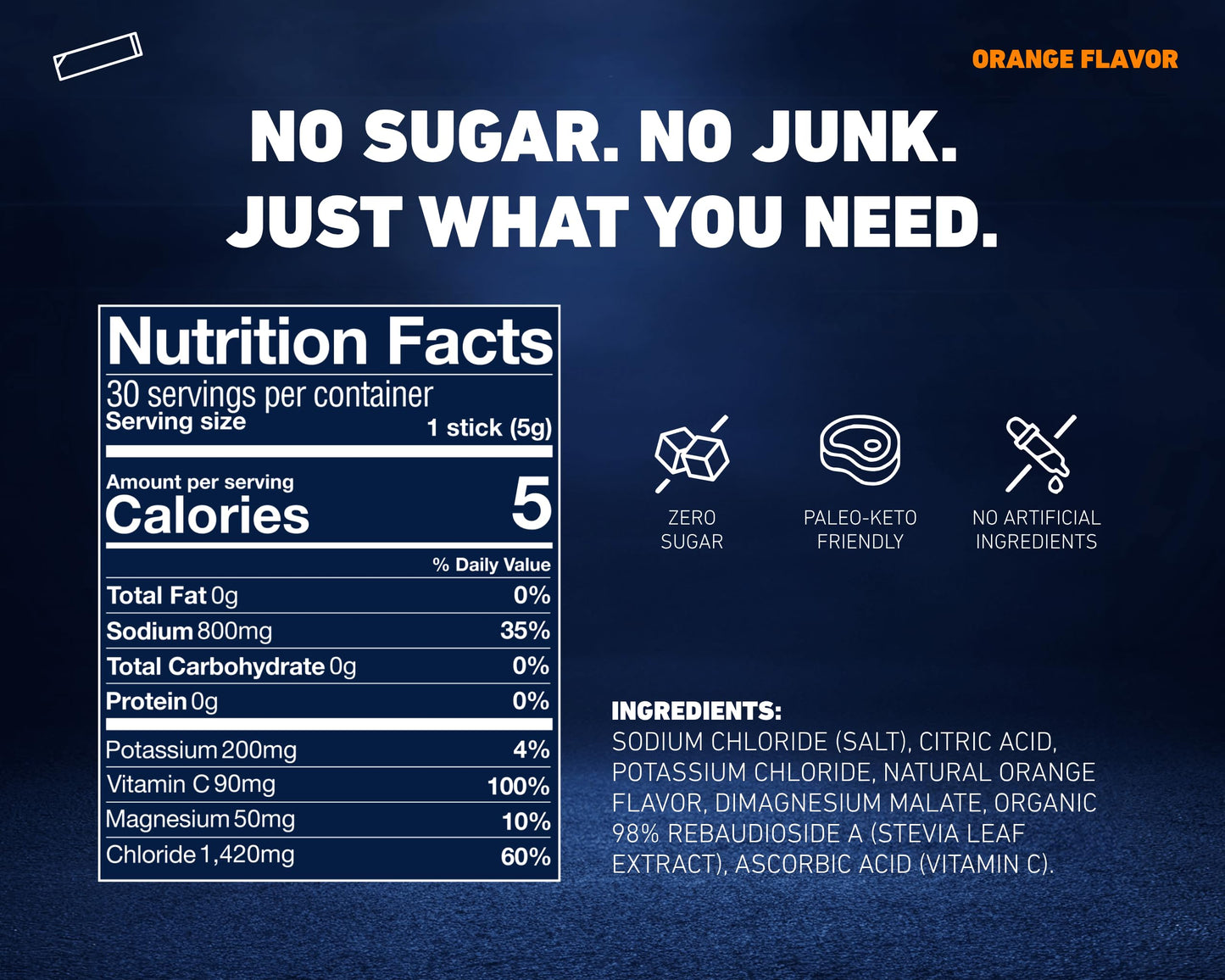 Orange Electrolytes On-The-Go Packets 30x