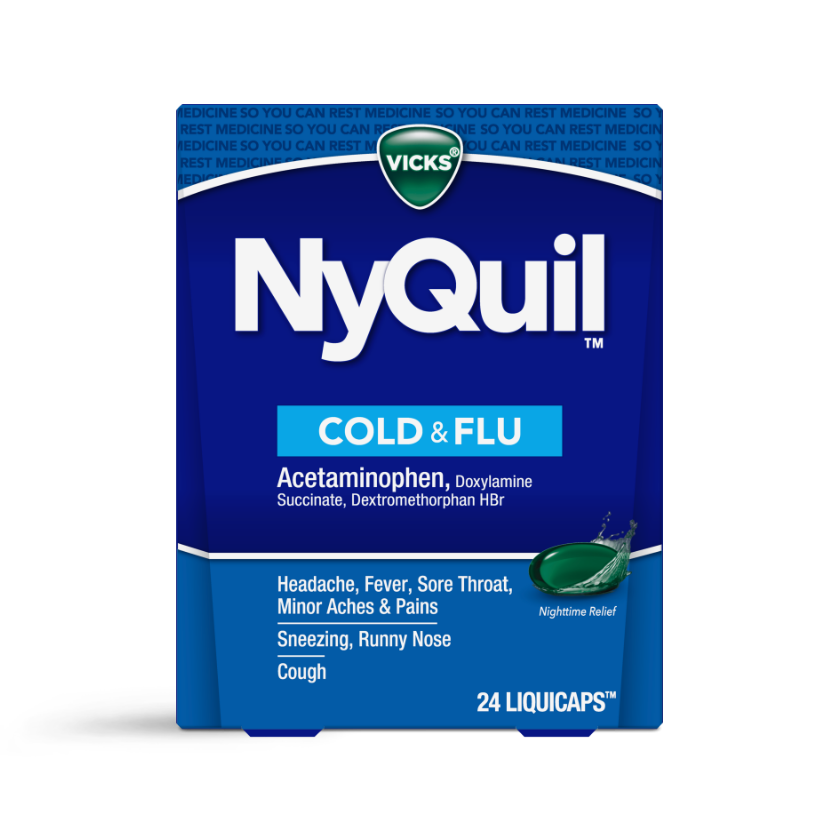 NyQuil Cough, Cold & Flu Nighttime Relief LiquiCaps, 24 ct.