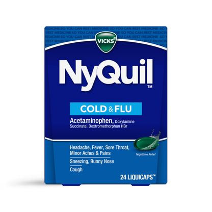 NyQuil Cough, Cold & Flu Nighttime Relief LiquiCaps, 24 ct.