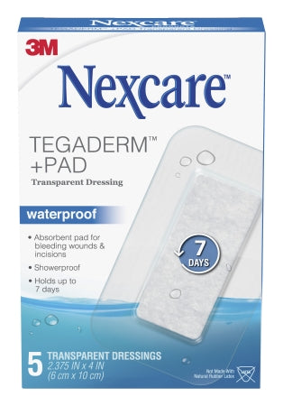 Nexcare* Tegaderm+ Transparent Dressing with Pad, 5 ct.