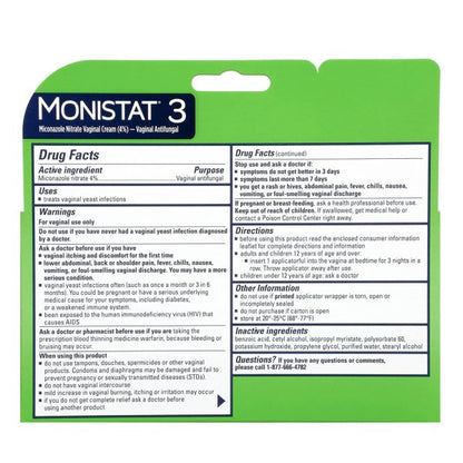 Monistat 3-Day Treatment Vaginal Antifungal Prefilled Cream Applicators