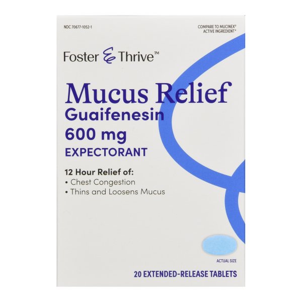 Foster & Thrive 12 Hour Mucus Relief, 600 mg XR Tablets